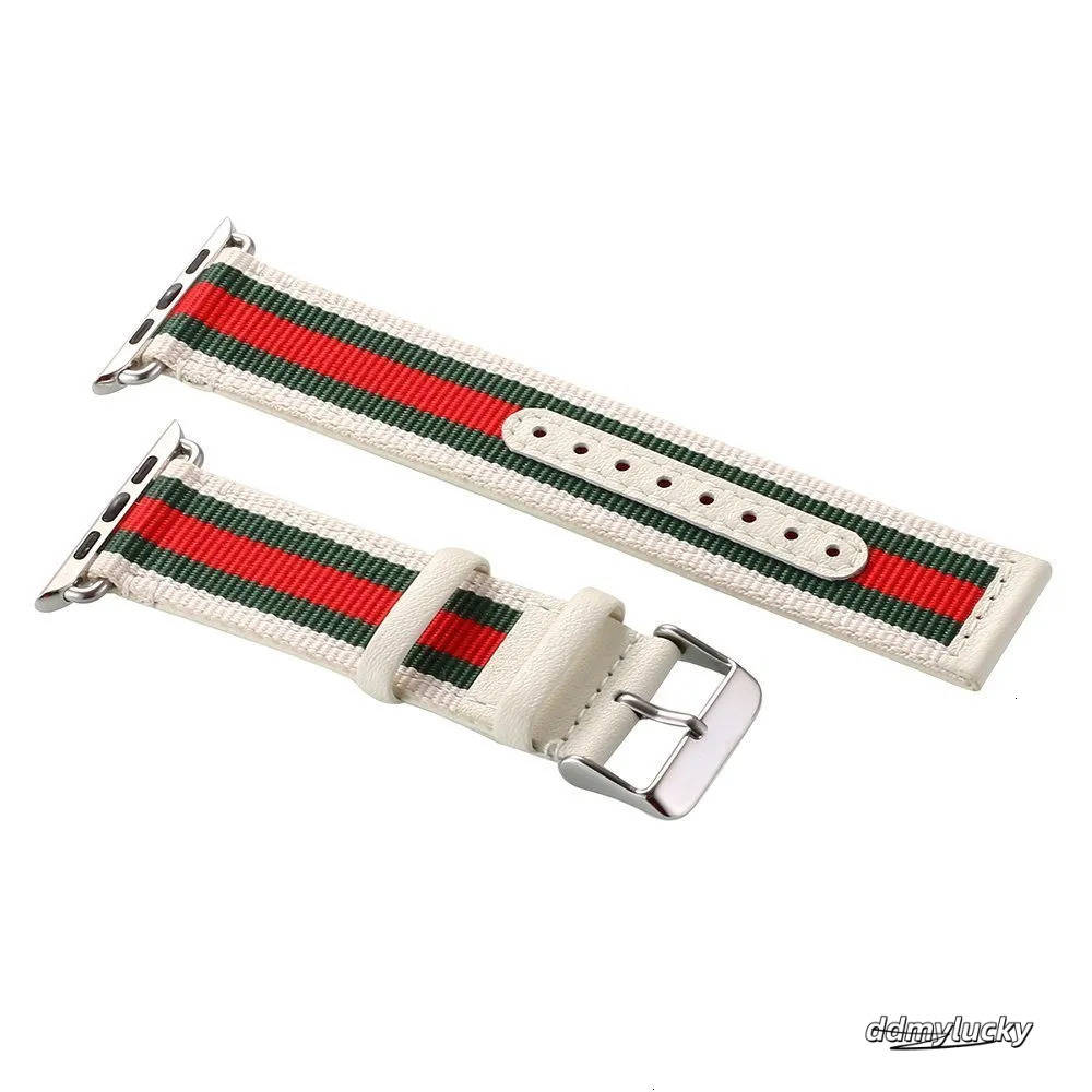 Suitable For Nylon Genuine Watch Striped Color Block Leather Casual Strap 250711 ddmyLucky