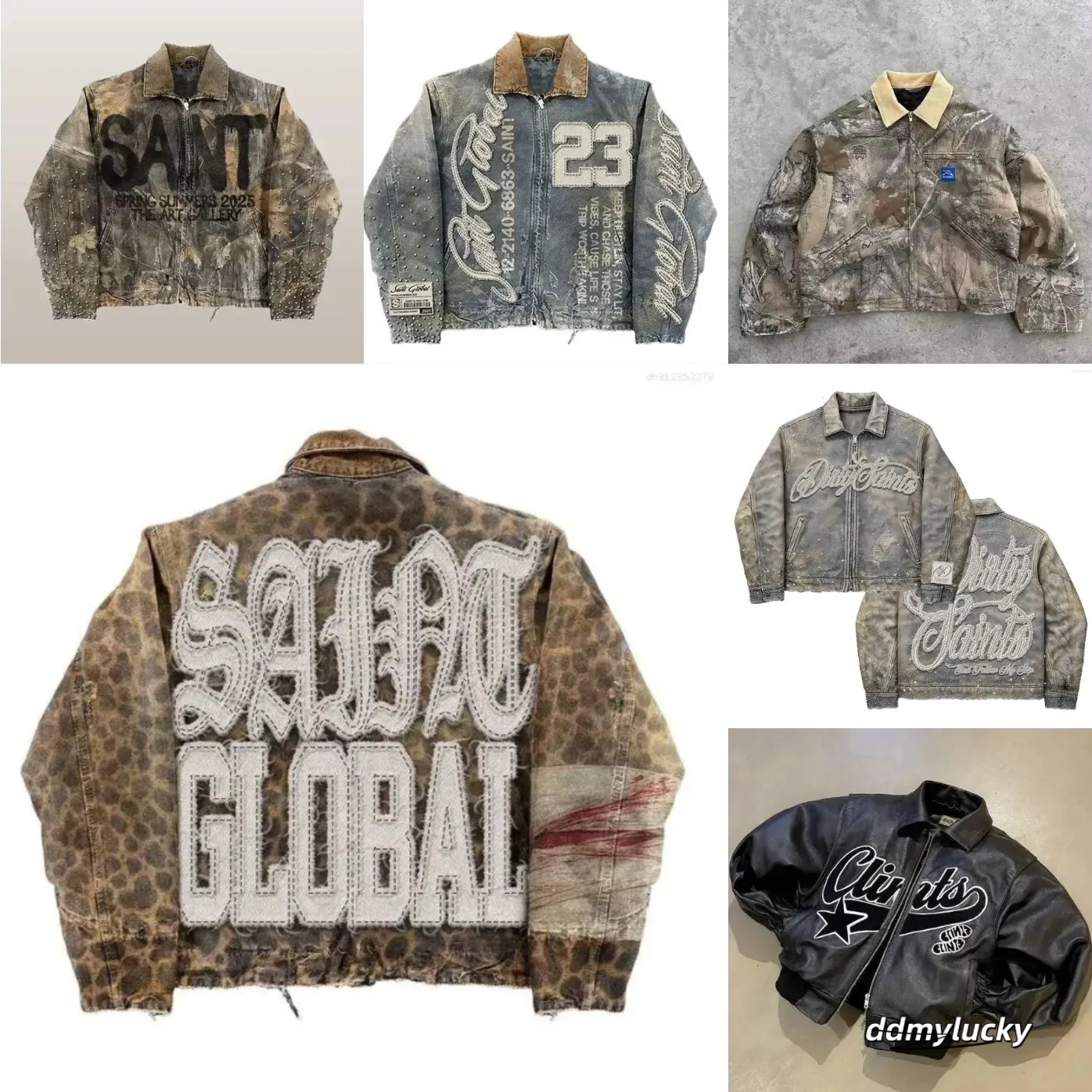 Men's Jackets Streetwear Vintage Leopard Camouflage Jacket Y2k Coats Men Women Hip Hop Letter Patchwork Embroidery Oversized Clothes ddmyLucky