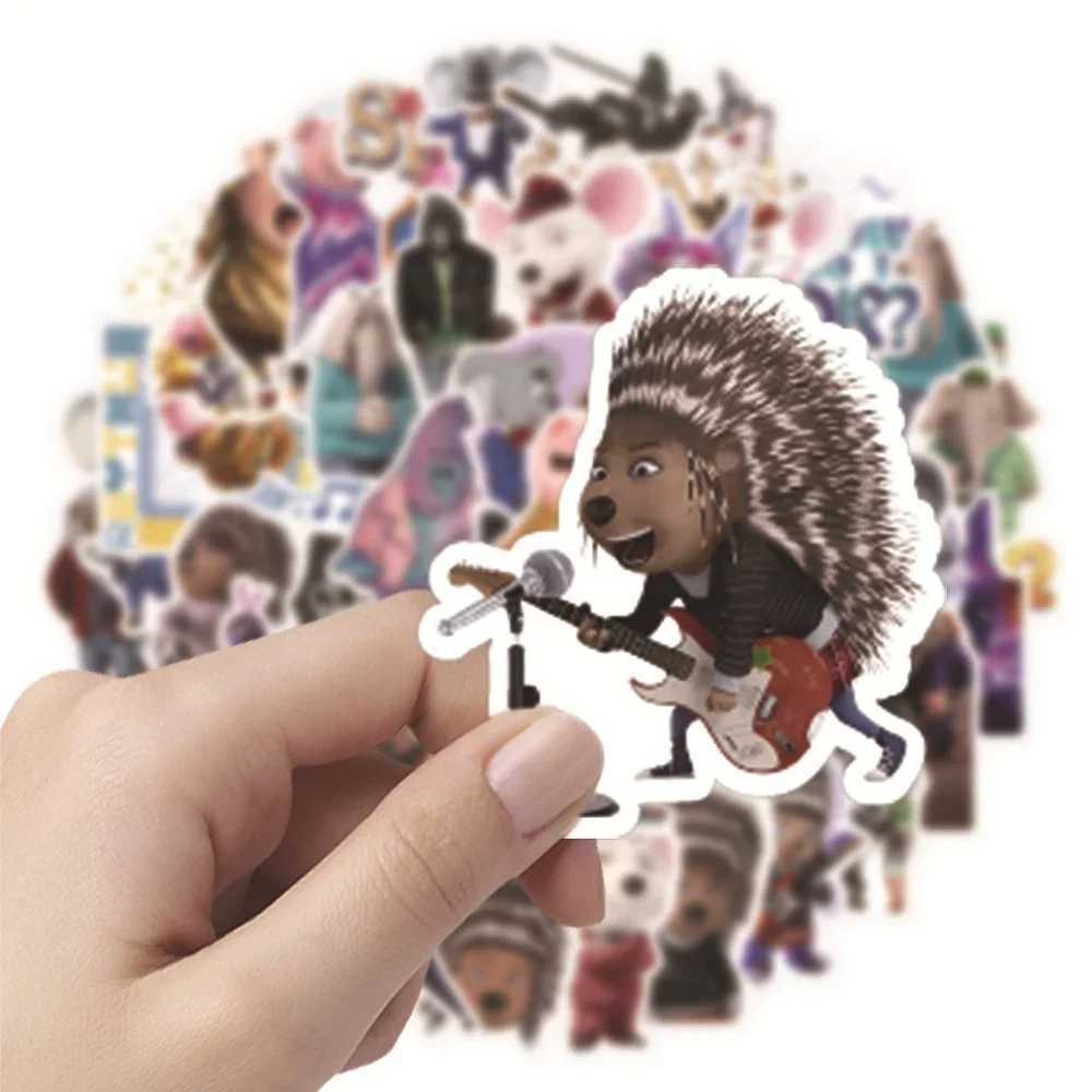 50pcs Sing 2 Movies Stickers Buster Moon Cartoon Sticker Laptop Skateboard Guitar Phone Notebook Car Bike Kid Decal Toys C250918