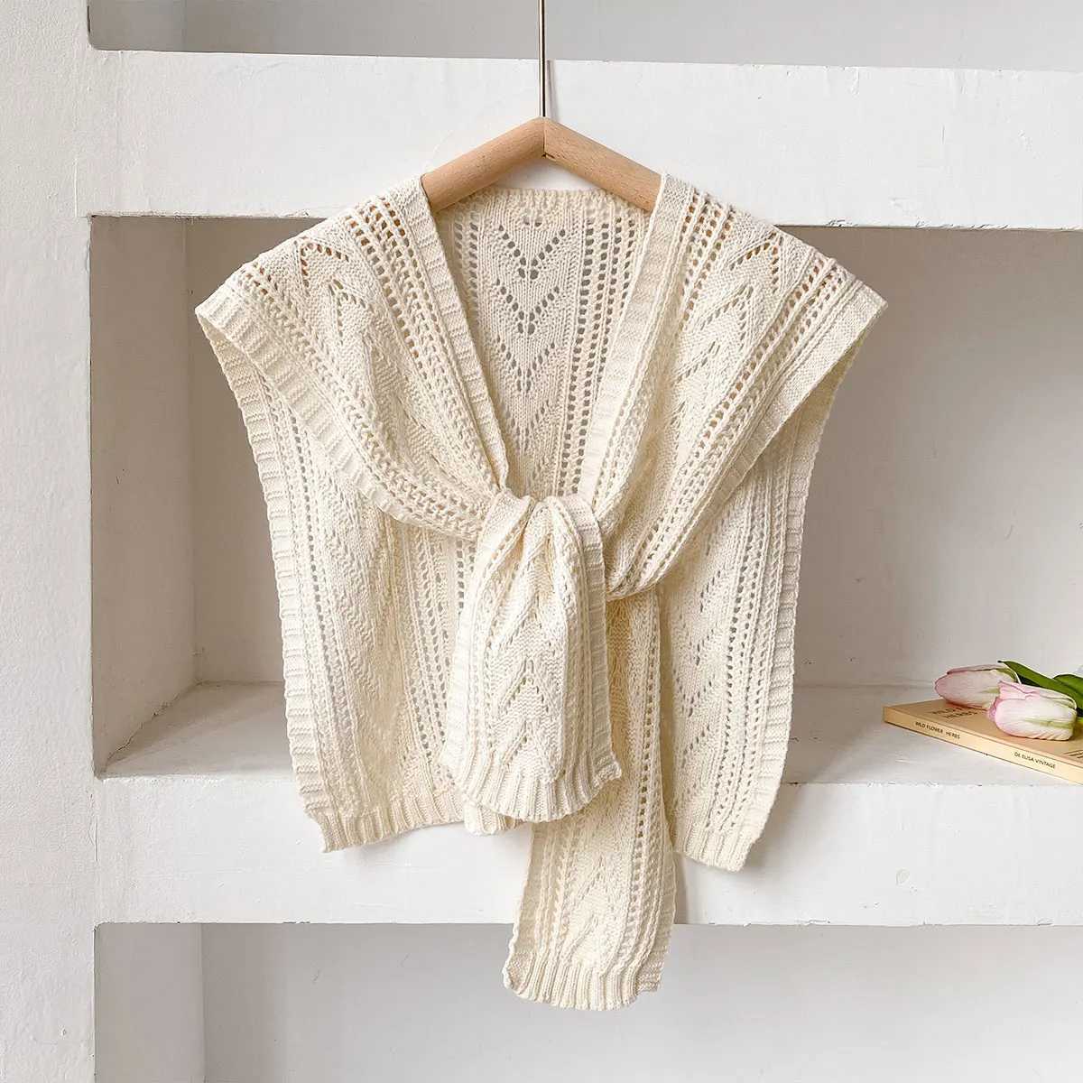 NEW Korean Autumn Knit Shl Fem Blouse Shoders Fake Collar Ce Student Scarf Solid Color Neck Guard Scarve For Wen Y250918