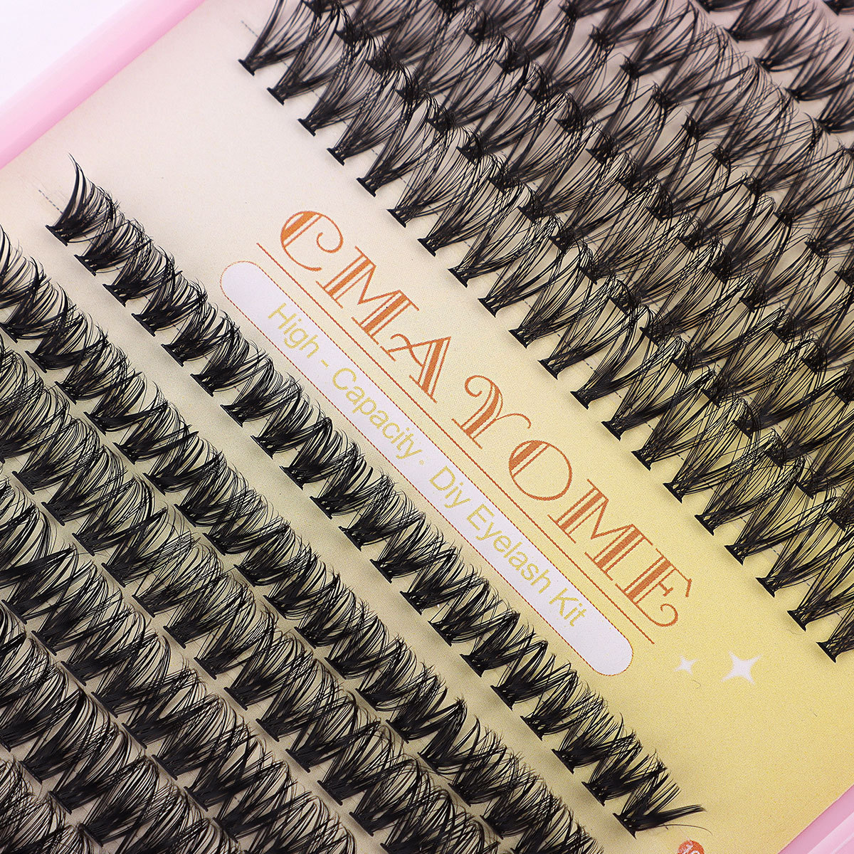 DIY Individual Eyelashes Thick Curled Cluster Lashes Kit with Lash Bond & Seal Reusable Handmade DIY Segmented Eyelash Extensions Set Soft Light Graft