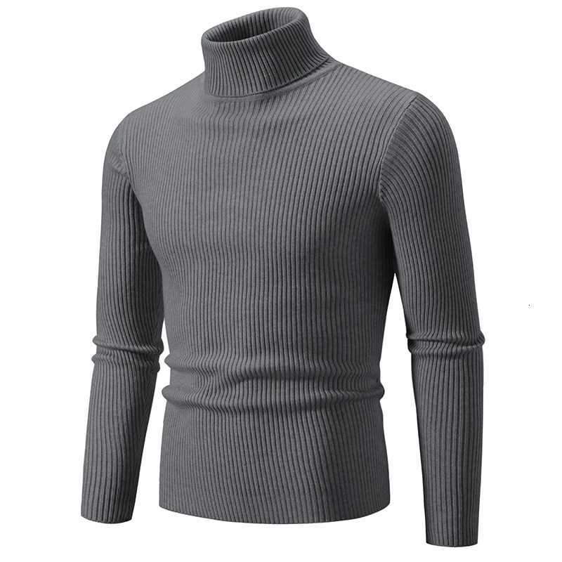Autumn Mens Casual Sweater Basic Solid Elastic Turtleneck Slim Fit Jumpers Spring Knitted Comfortable Sweaters Pullovers WomenZ250918
