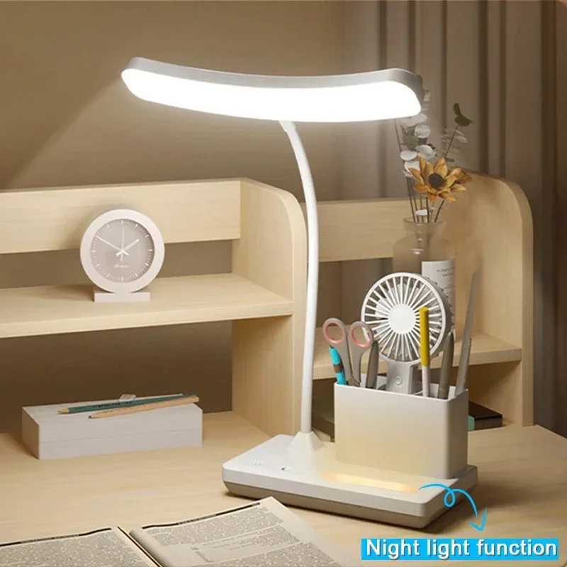 USB LED Table Lamp 3 Colors Eye Protection College Student Book Reading Lamp Night Light For Bedroom Bedside Learning Dormitory C2509181