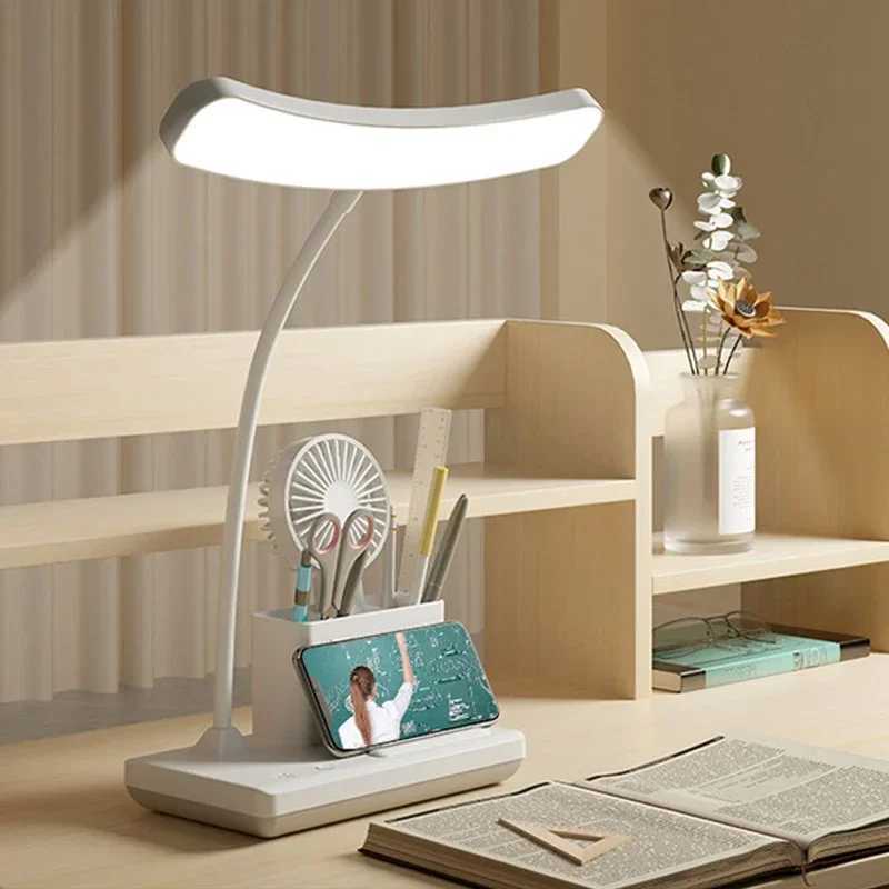 USB LED Table Lamp 3 Colors Eye Protection College Student Book Reading Lamp Night Light For Bedroom Bedside Learning Dormitory C2509181