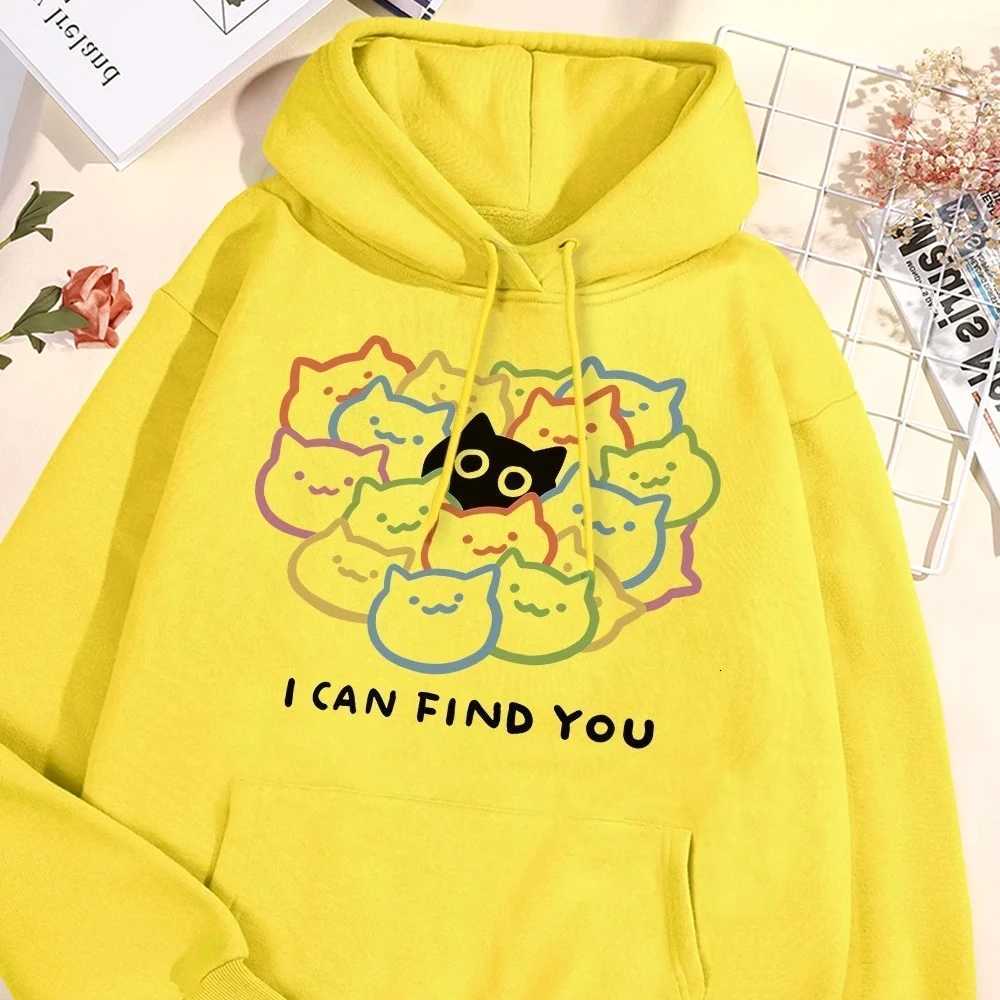 I Can Find You Fun Cat Hoodies Women Street 2025 Winter Autumn Sweatshirt Fleece Pullover Clothes Sweatshirts Women ClothingZ250918