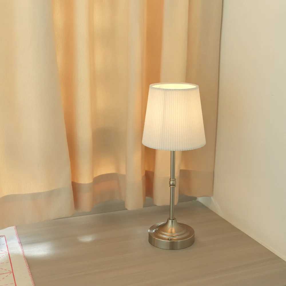LED Gold Table Lamp Modern Night Light with Fabric Shade Bedroom Bedside Lighting for Reading Living Room Office Desk Light C250918