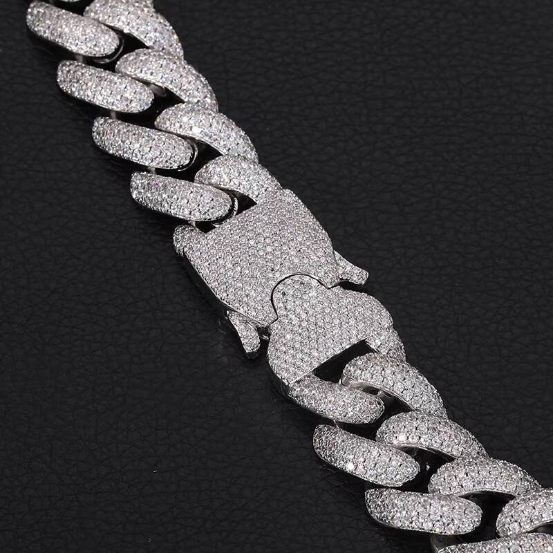 20MM Big Size New Style Iced Out Cuban Link Chain Hip Hop White Gold Plated Miami Cuban Link Necklace for Men Jewelry
