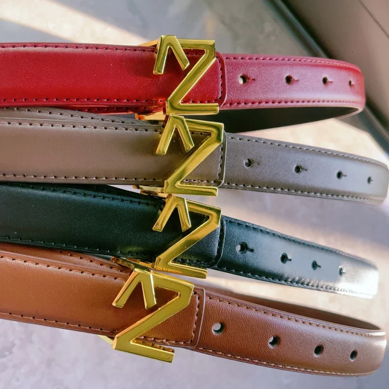 s Belt with ZV Buckle Light Simple High End Versatile Womens 250917