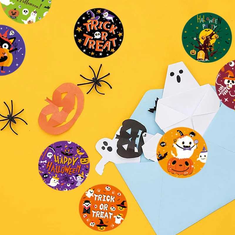 4 Sheet Happy Halloween Cartoon Ghost Pumpkin Pattern Sticker Gifts Boys Girls Birthday Celebration Decoration Party DIY Supplie C250918