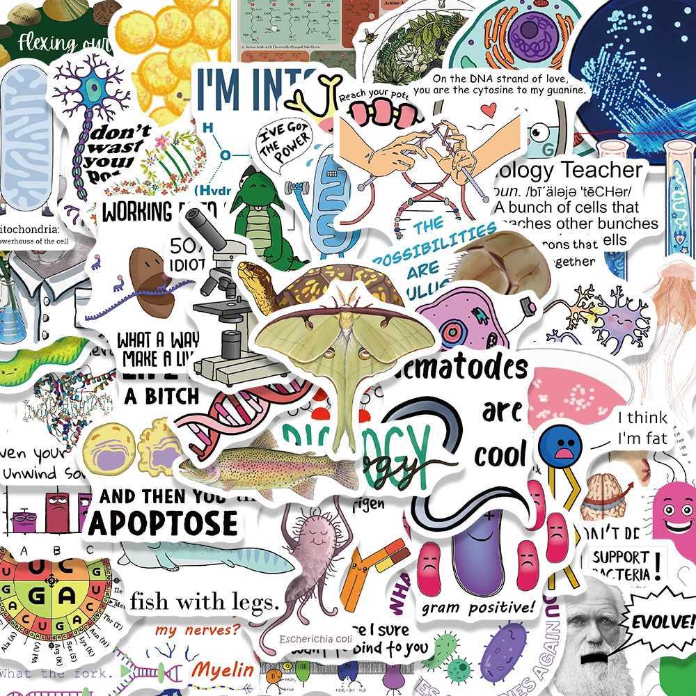 50PCS Biology Sticker Waterproof Cartoon Laptop Luggage Art Picture Living Room Motorcycle Phone Scrapbook Dormitory Stickers C250918