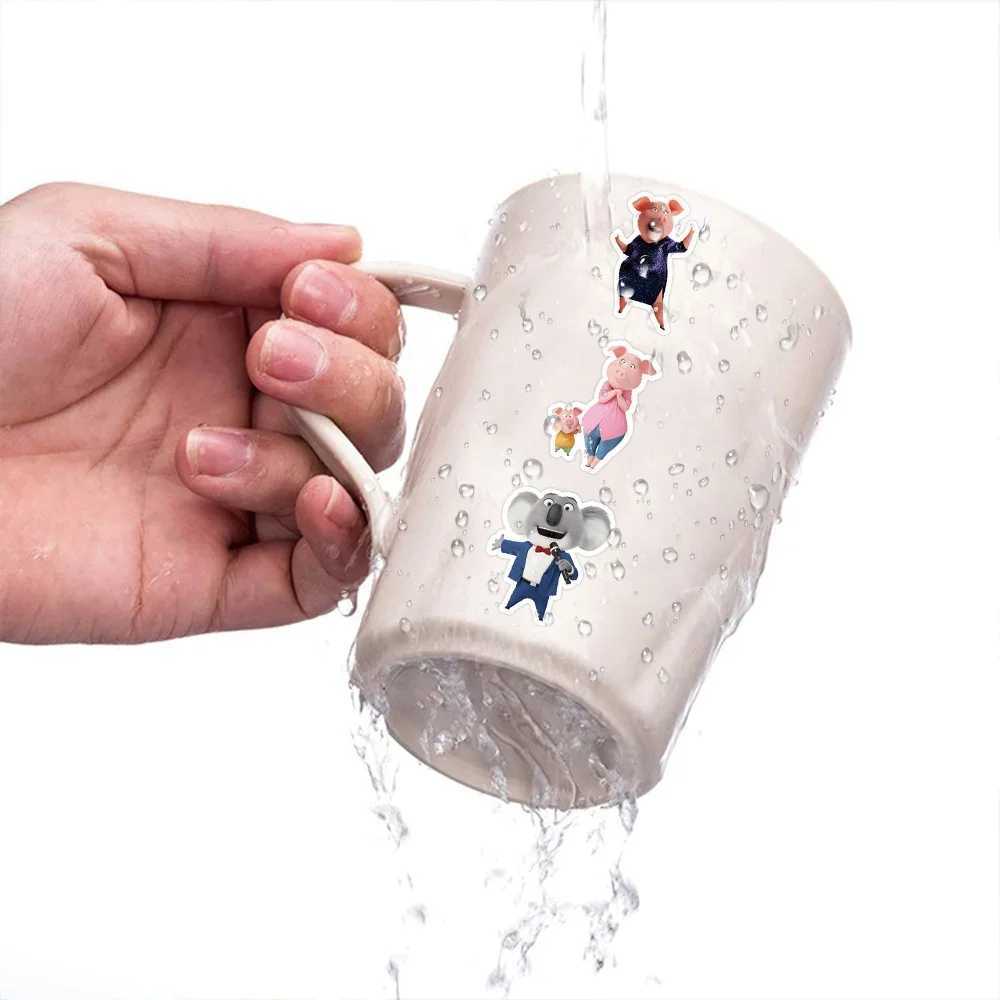 50pcs Sing 2 Movies Stickers Buster Moon Cartoon Sticker Laptop Skateboard Guitar Phone Notebook Car Bike Kid Decal Toys C250918