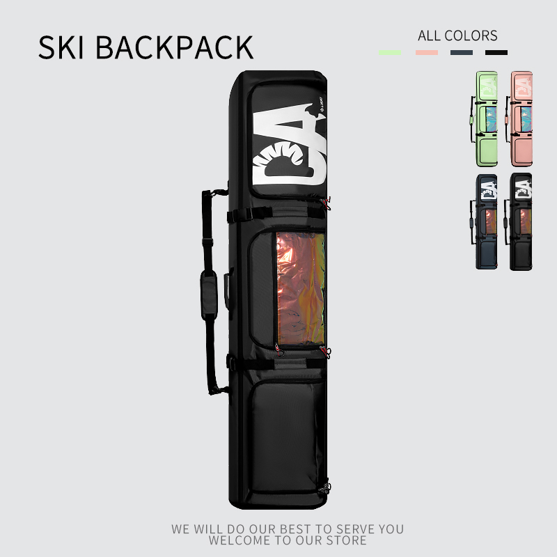 Ski Bag with Wheels for Snowboards and Skis Large Capacity Backpack Dry/Wet Separation Ski Gear Bag Sampling link