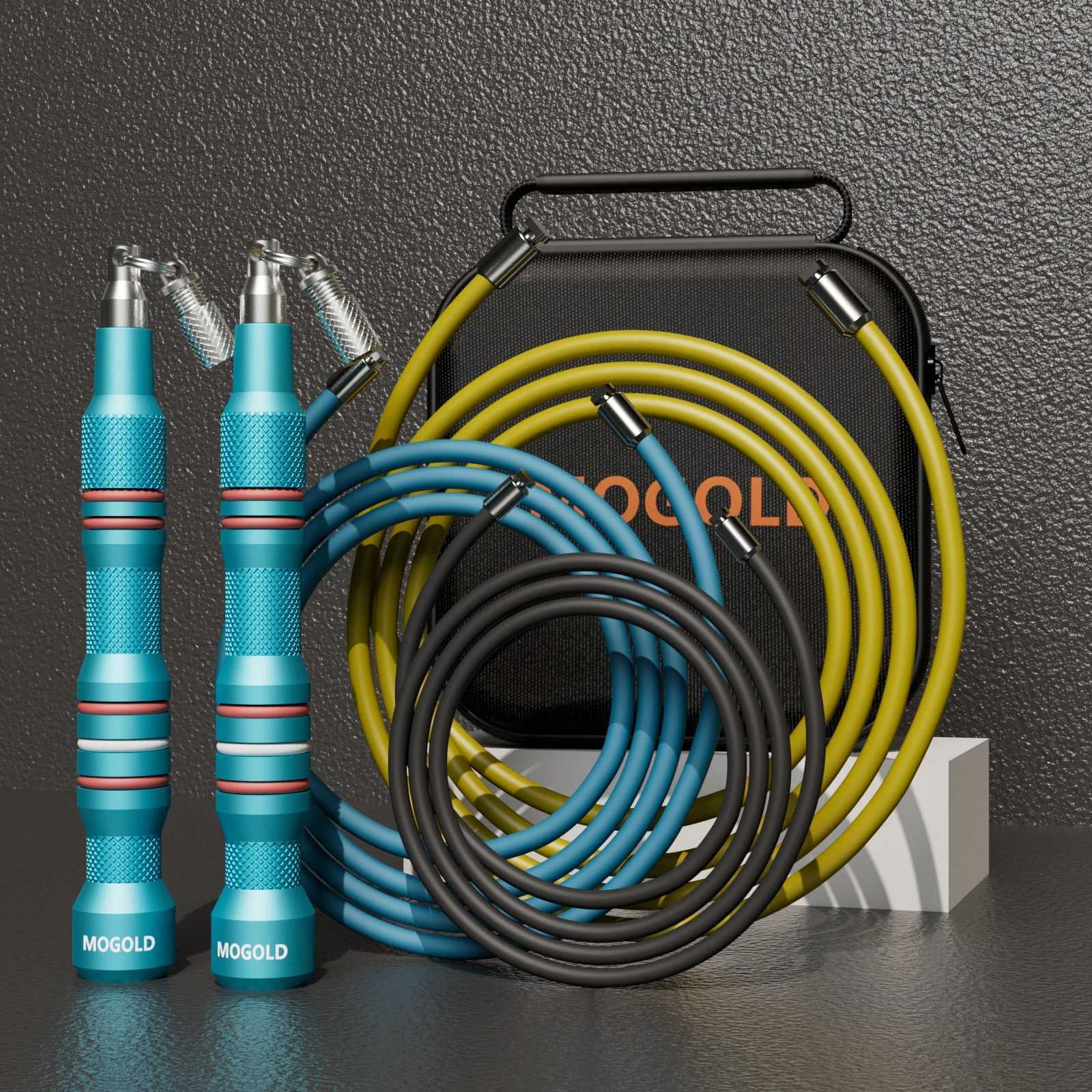 MOGOLD Professional Fitness Jump Rope with 3Color Replaceable Cables Burn Fat Enhance Training PerformanceW250918