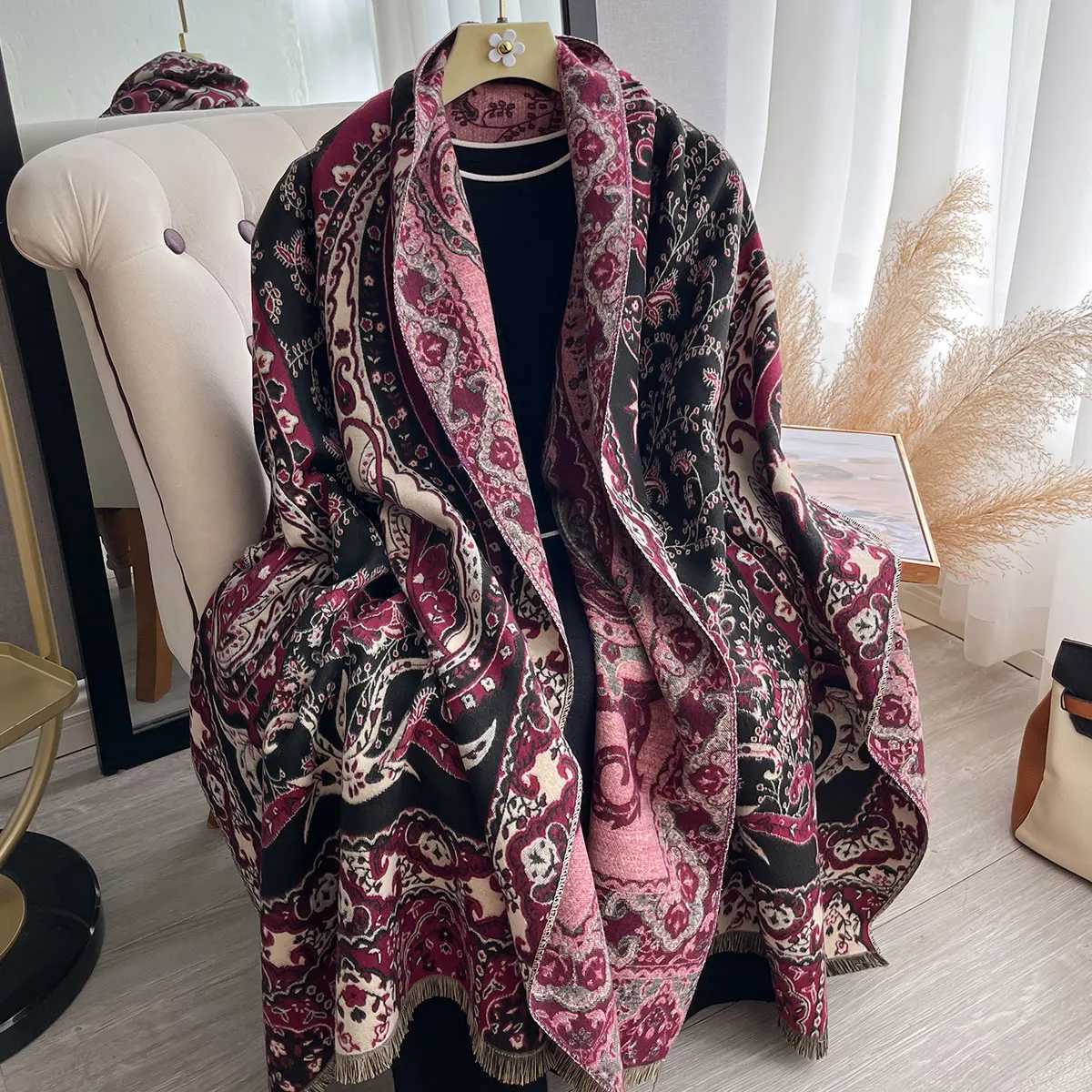 2025 Wens Winter Luxury Imitation Cashmere Paisley Scarf Shls Wrs Bufanda Hijab Travel Echarpe Warm Blanket Y250918