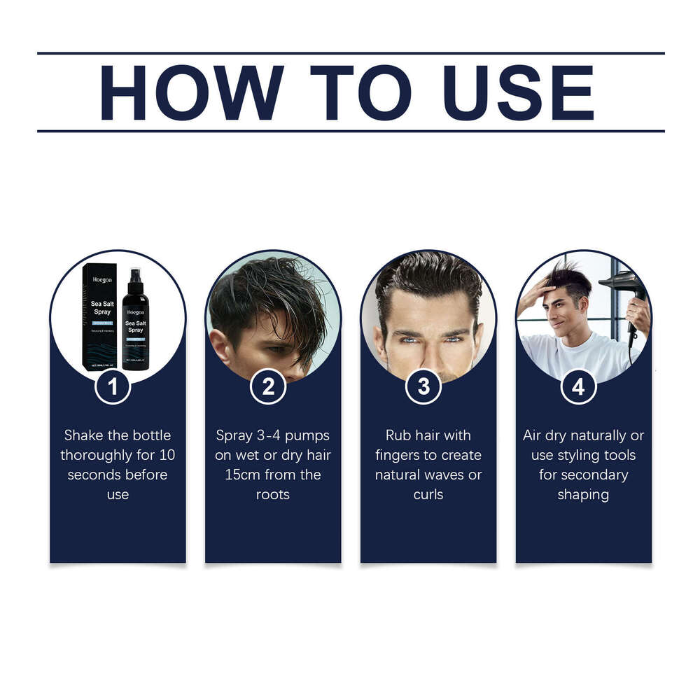 Hoegoa Men's Sea Salt Fluffy Long-lasting Refreshing Hair Root Texture Care Styling Spray