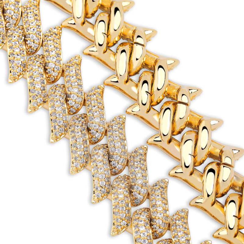 New Arrival Hip Hop Brambles Design Cuban Link Chain Thorns Miami Cuban Link Chain Iced Out Necklaces