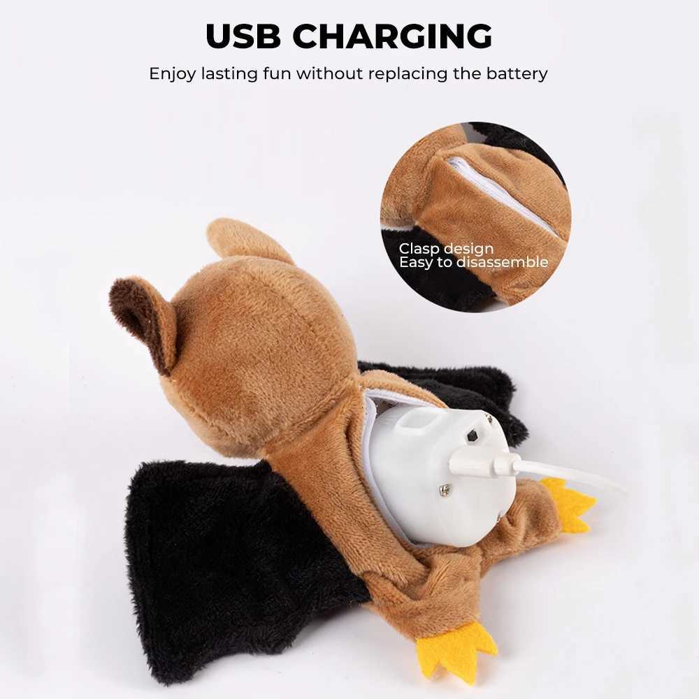 Interactive Cat Toy Pumpkin Head Ghost Bat Halloween Flapping Toy Simulation Sound Cat Toys Touch Activated Plush Toys for Cats X250918