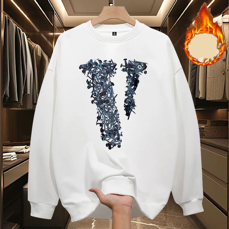 Free Shipping Designer Sweatshirts Light luxury fashion high-end printed hoodie cool casual mens trendy round neck versatile autumn winter velvet top