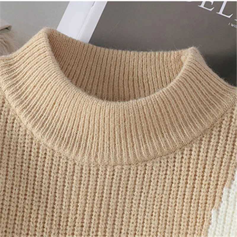 Autumn Winter Mens New Knit Pullovers Fashion Patchwork ONeck Knitted Sweater Men Casual Pullovers Youthful Vitality SweatersZ250918