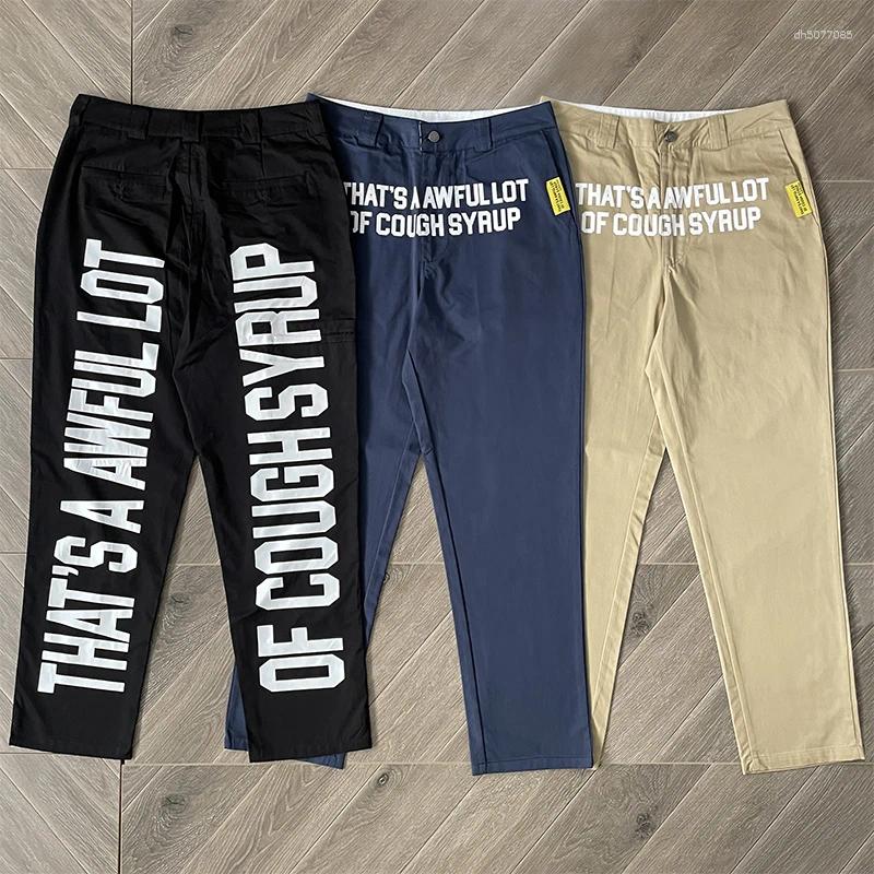 Men's Pants Loose Straight Casual Men Women Black Navy Blue Khaki Office Commuter Cargo Trousers