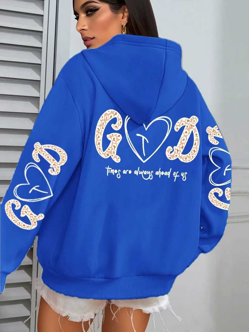 God Times Always Ahead Of Us Printing Women Hoody Loose Hip Hop Hoodie Casual Fleece Sportswear Y2K AllMatch Pocket HoodiesZ250918