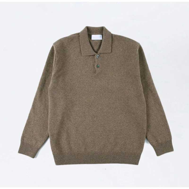 New Mens Winter Clothes Knitwear Polo Shirt Long Sleeve Buttondown Solid Color Popular Pullover Sweater M3XLZ250918