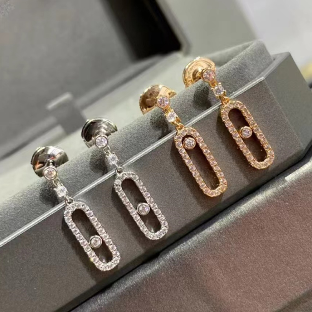 Stud designer earrings fashion v gold earrings designer for women messie three diamond sliding diamond earrings flexible exquisite luxury earrings