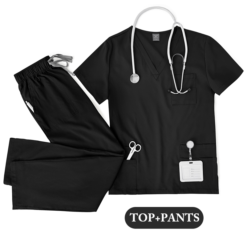 Unisex Uniforms Men Women Nursing Clothes Lab Beauty Costume Nurse Scrubs Set Doctor Dentist Workwear Clinical Top Pants 250918