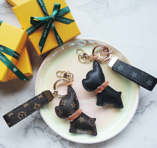 Classic French Bulldog Cute Dog Highend Car Keychain Cartoon Creative Key Chain Bag Pendant Accessory 250728