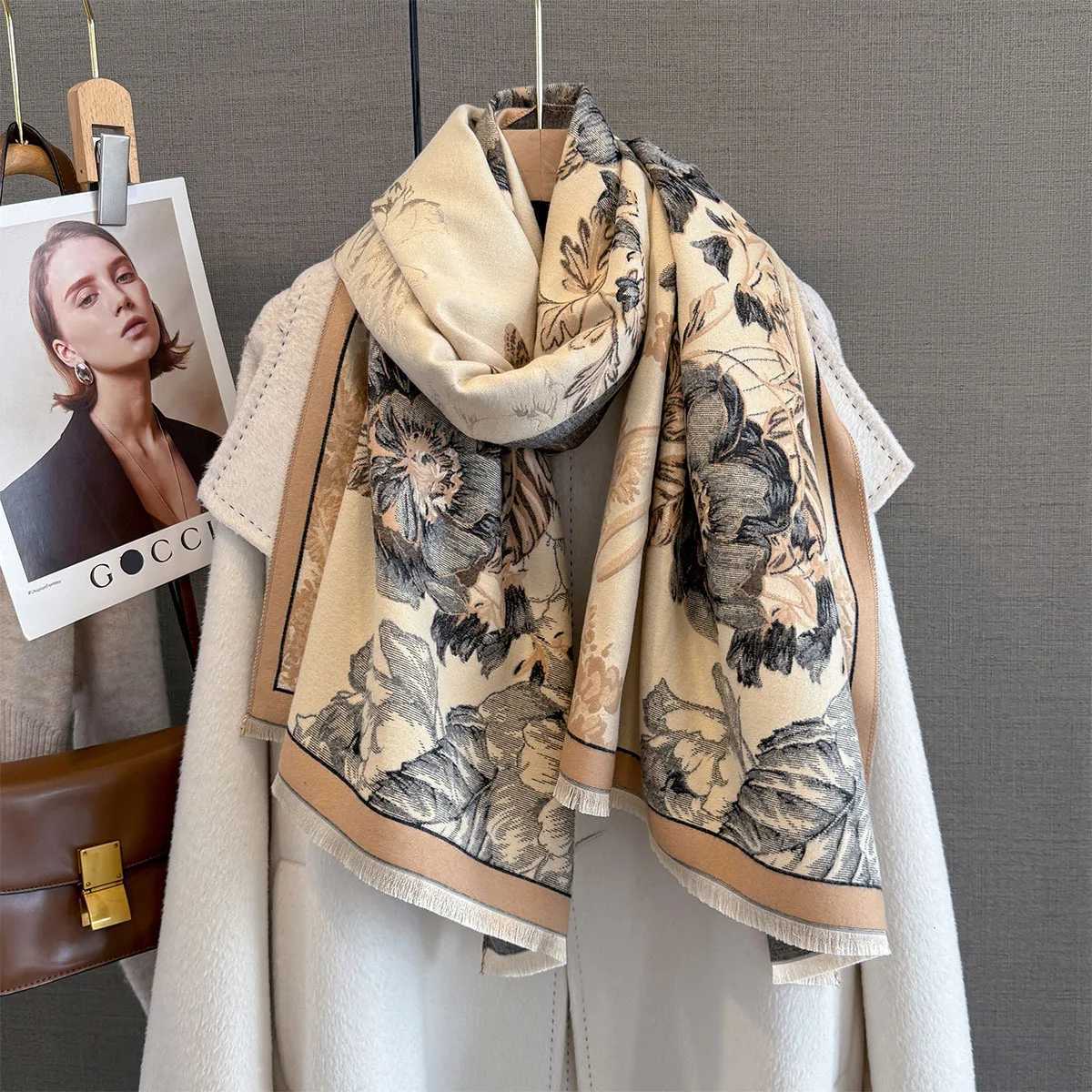 Cashmere Soft Warm Fringe Shl New Luxury Brand TwoSided Jacquard Scarf Winter Coldproof Windproof Blanket Y250918