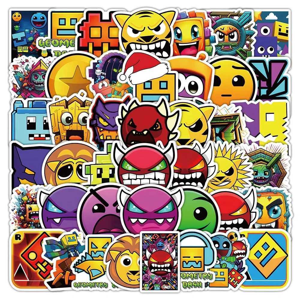 103050pcs Cute Cartoon Game Stickers Geometry Dash Decals for Water Bottle Phone Csae Laptop Skateboard Fun for Kid Toys C250918