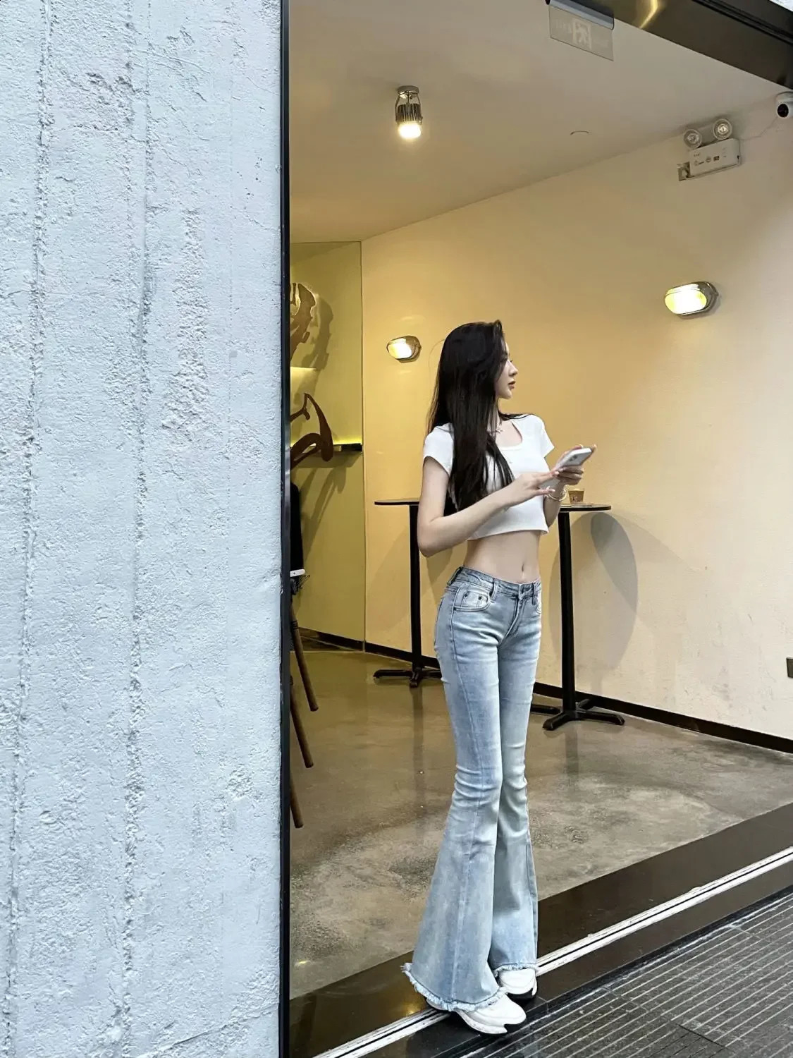 Low Rise Waist Bell Bottom Trousers Blue Pants for Woman Skinny Womens Jeans Flare Slim Fit Flared Baggy Stylish Summer Pant A Z260313