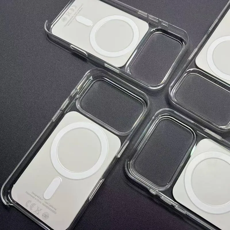 2025 Suitable for iPhone 17 ProMax new magnetic phone case, Apple 17 transparent MagSafe protective case top line, install animated transparent phone case