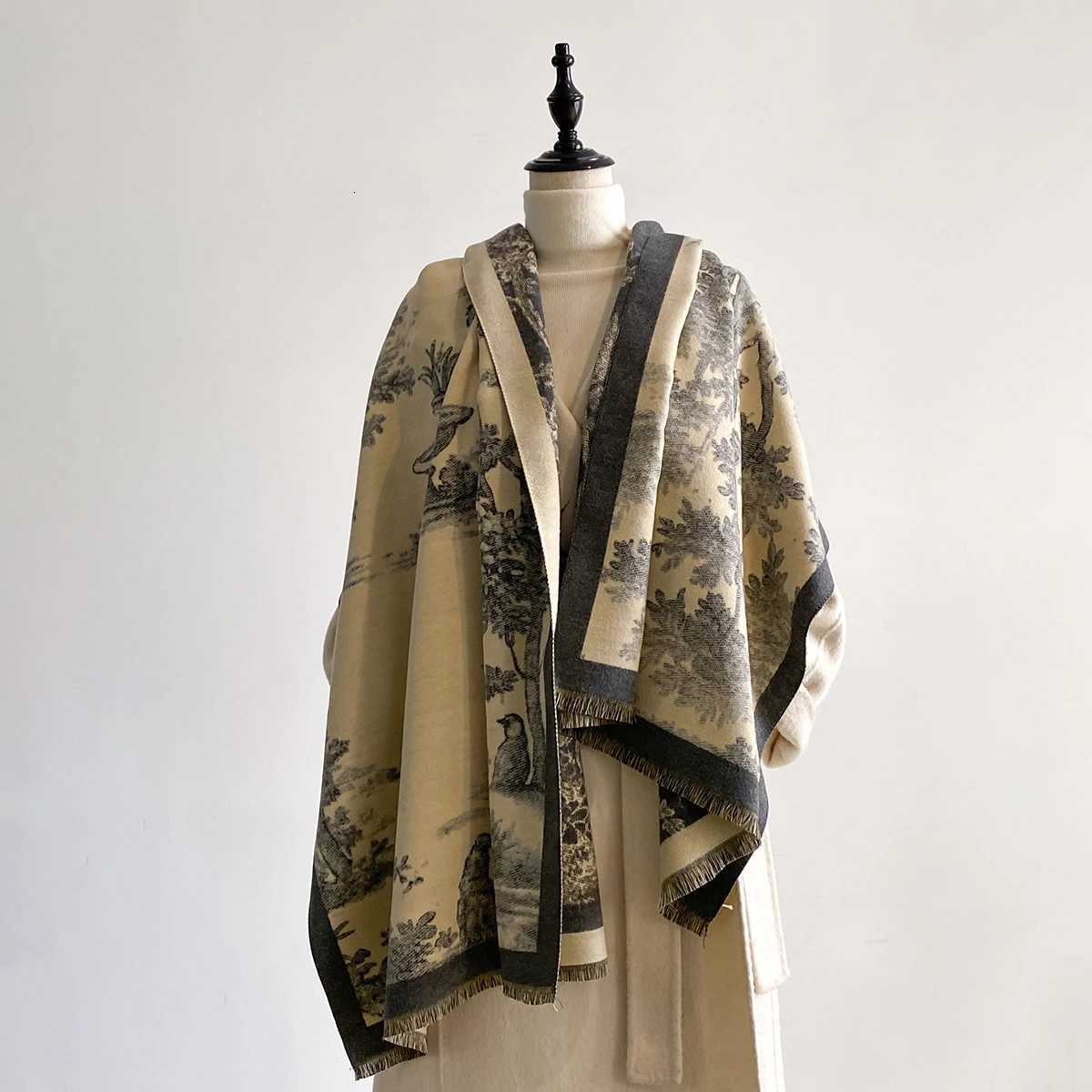 Luxury traSoft Imitation Cashmere Scarf for Wen Winter Thicke Jacquard Wr Shl with Stylish Patterns Y250918