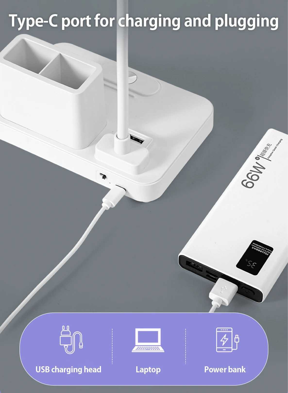 Gift Fan and pen holder3 Modes Touch Dimming USB Dimming Clip Table Lamp Student Dormitory Learning Study Table Light C250918