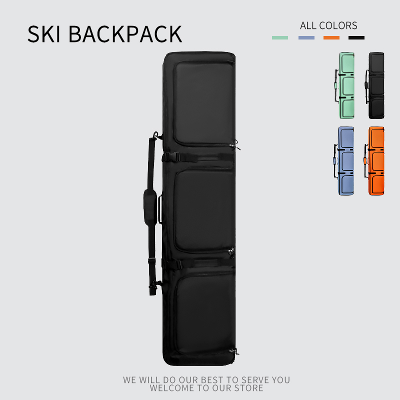 2025 New Lightweight Ski Bag with Wheels Single/Double Board Ski Backpack Dual-Shoulder Design with Separate Compartments Ski Gear Bag Sampling link