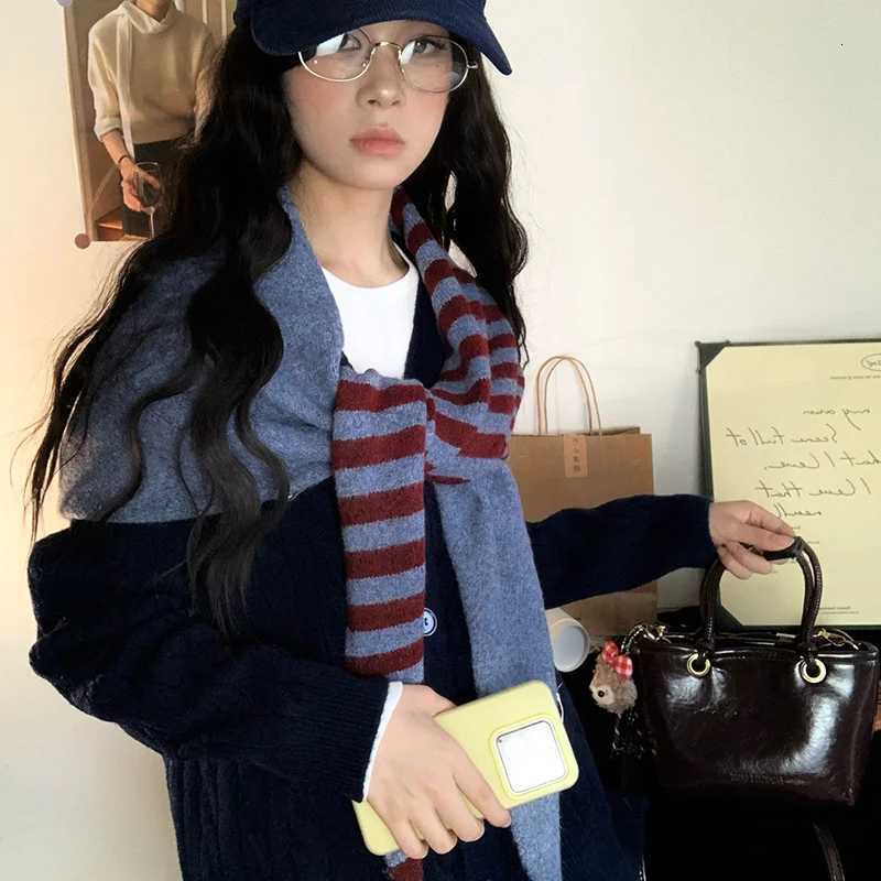 2025 Autumn and Winter New Imitation Cashmere Striped Triangle Knitted Scarf Towel To Keep Warm and Add Knitted Neck Shl Y250918