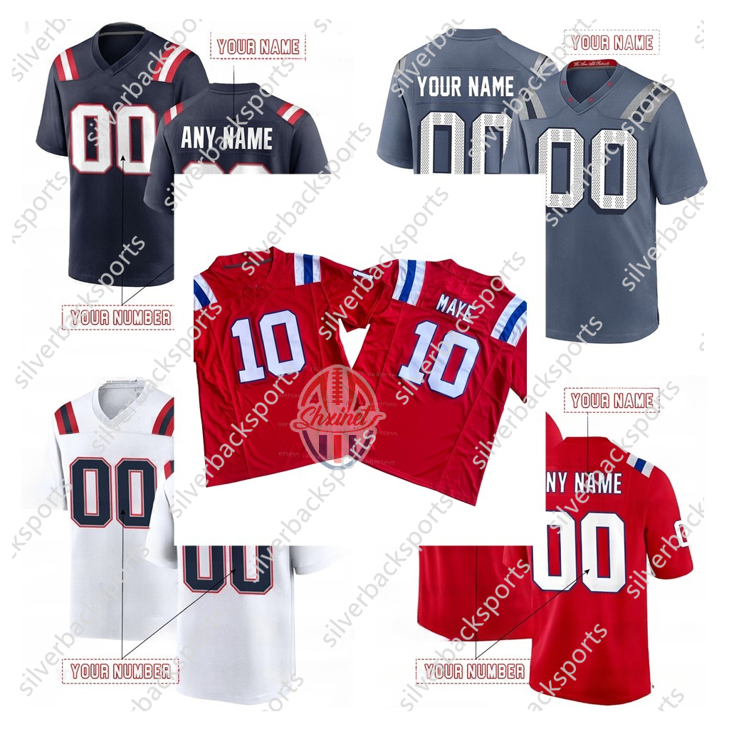 Custom Football 2025 Rivalries Jersey Drake Maye Rhamondre Stevenson Hunter Henry Jahlani Tavai Stefon Diggs Christian Gonzalez 12 Brady Mike Vrabel 888