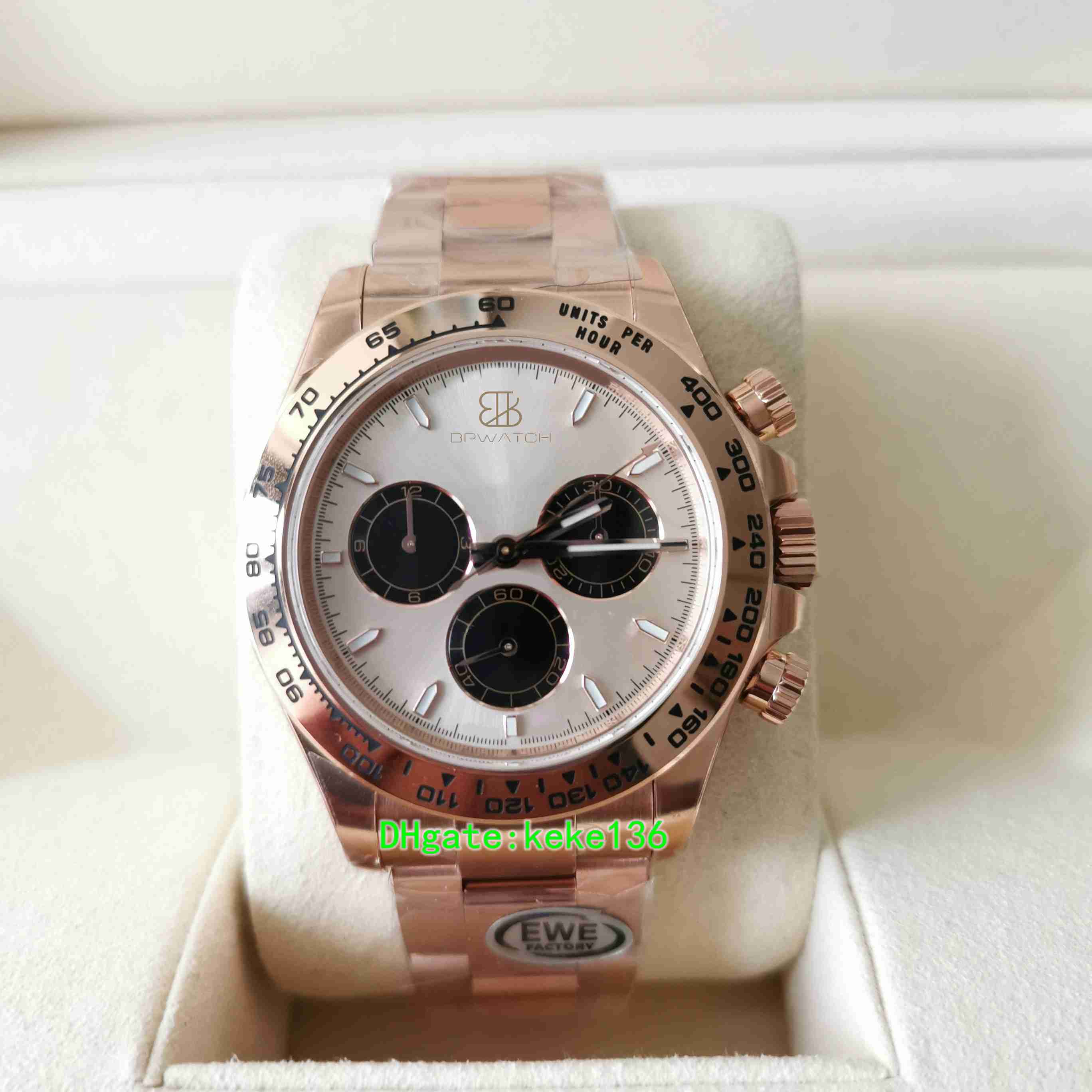 EWE Perfect mans watches 126505 40mm 4131 movement Chronograph Sapphire Rose Gold Blue Luminous Automatic mechanical man watch mens wristwatches