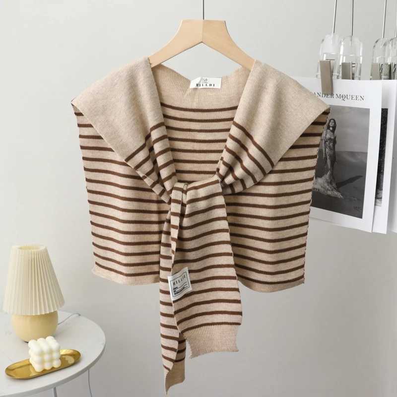 Striped Design Knitted Shl Wr for Wen Men Striped Knotted Scarf Unisex D Shl Spring Summer Decor Ce For Wen Y250918