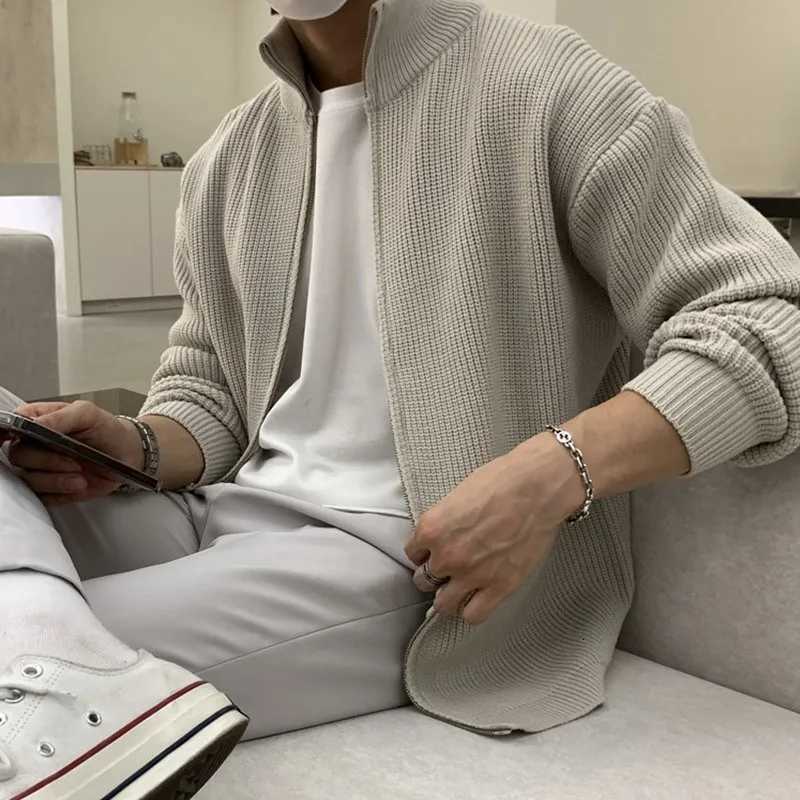 Autumn Trendy Brand Knitted Cardigan Mens Loose Jacket Japanese Casual and Fashion Versatile Collar SweaterZ250918