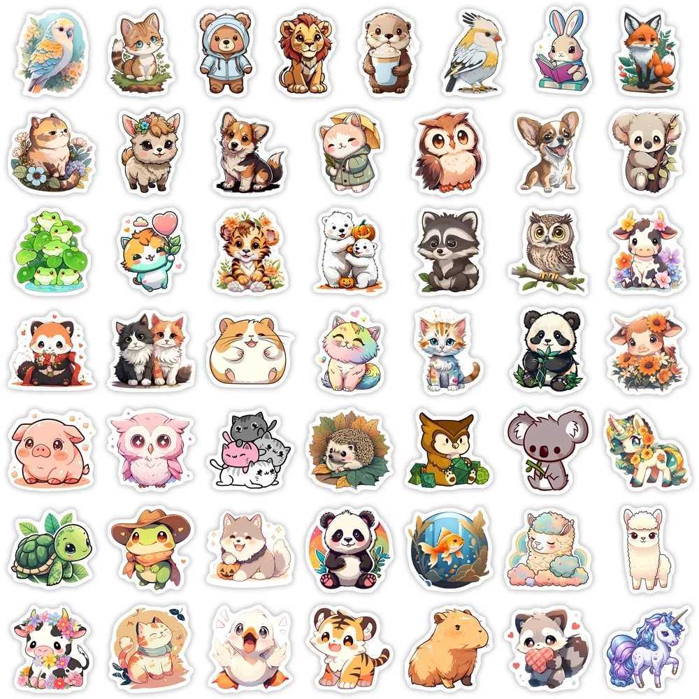 KAWaii Cute Animal Stickers Puppy Kitten Cow Owl Hedgehog CHIldren cartoon Gift for DIY Laptop Phone Mug Waterproof C250918