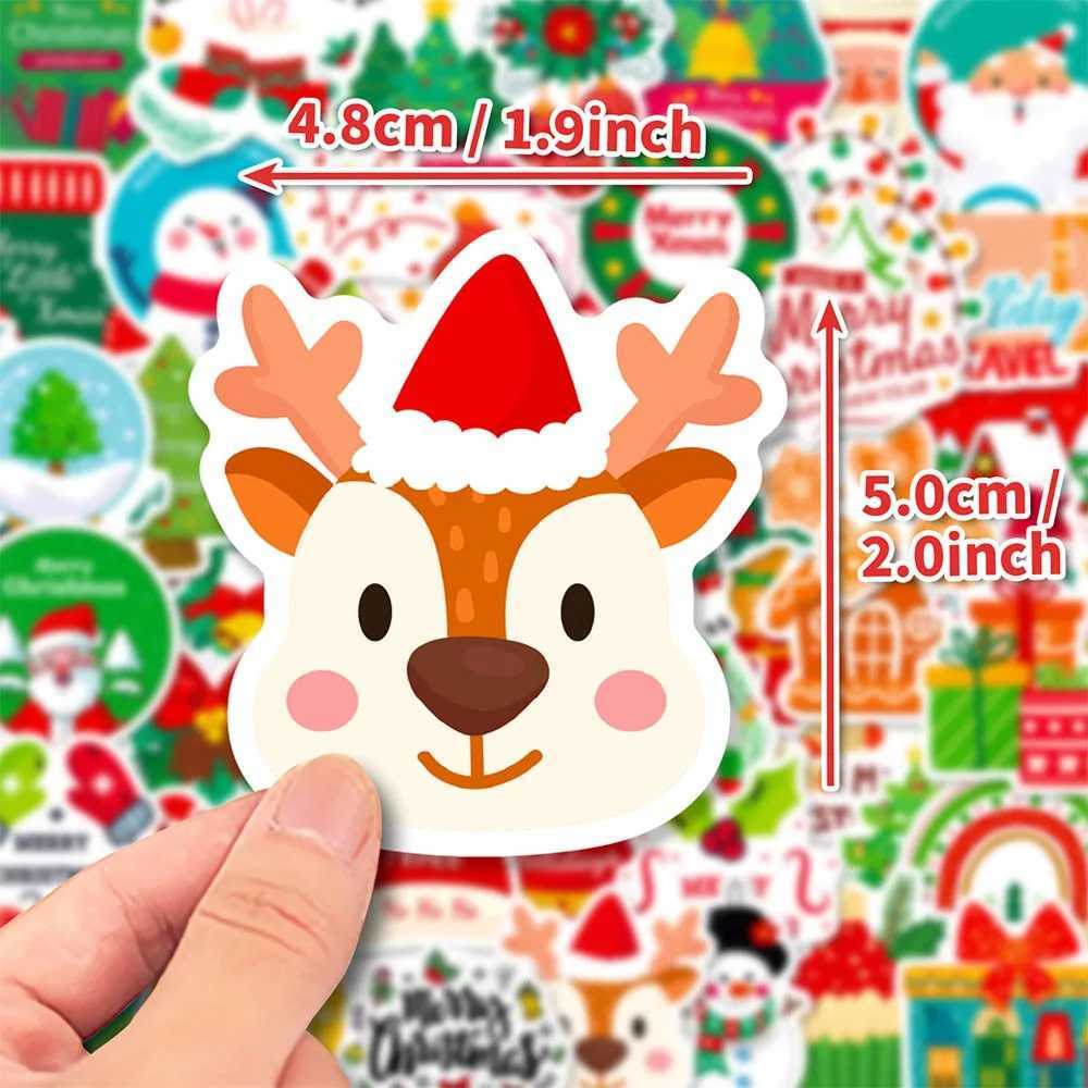 50pcs Christmas Santa Stickers Kids Cartoon Doodle Creative Stickers Water Bottles Laptop Phones Decoration Graffiti Sticker C250918