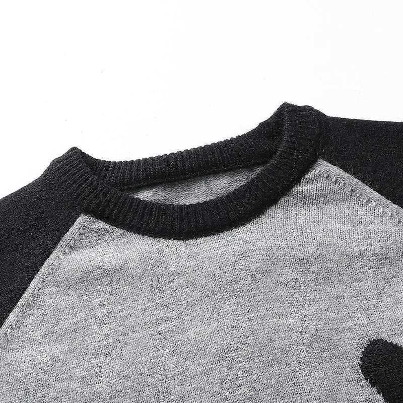 Mens Autumn Sweater Plus Size 2XL7XL Casual Love Jacquard Tops Fashion Round Neck Pullovers Loose Couple Sweater Male ClothingZ250918