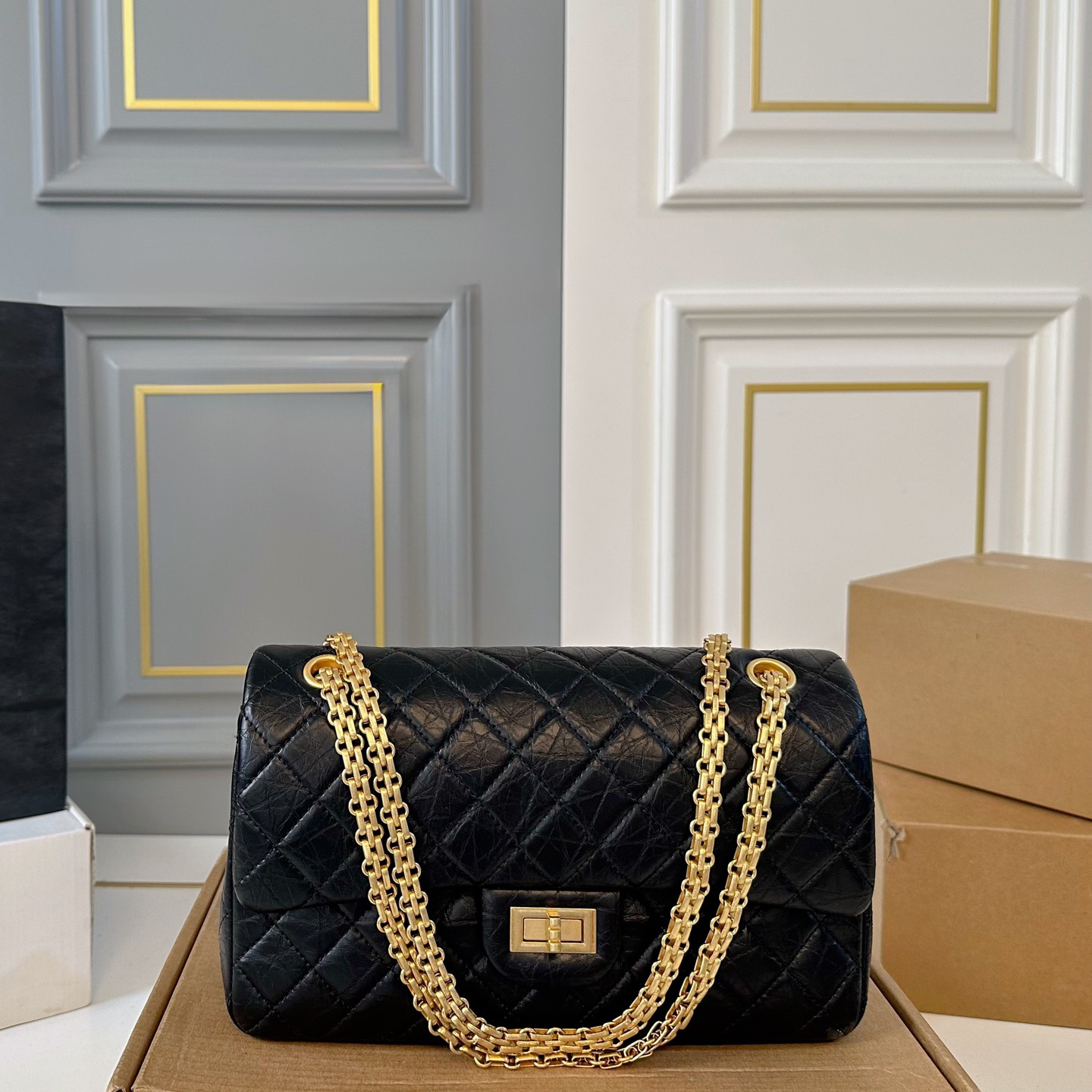 Luxury designer bag Women Shoulder Bags 2.55 Square Buckle Hardware Gold silver Metal Chain Quilted Calfskin Leather Flap Classic Fashion Cross Body Handbag 25x15cm