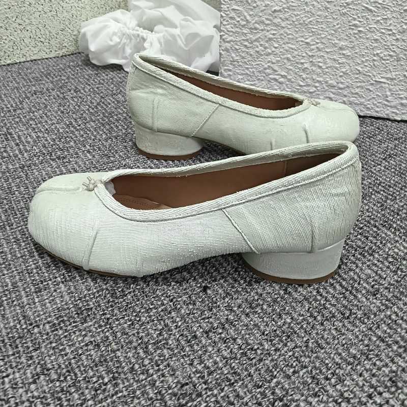 Highquality All Soft Sheepskin Fold Split Toe Shoes All Genuine Leather Womens Shoes Ballet Shoes Loafers High Heels 35CM W250918