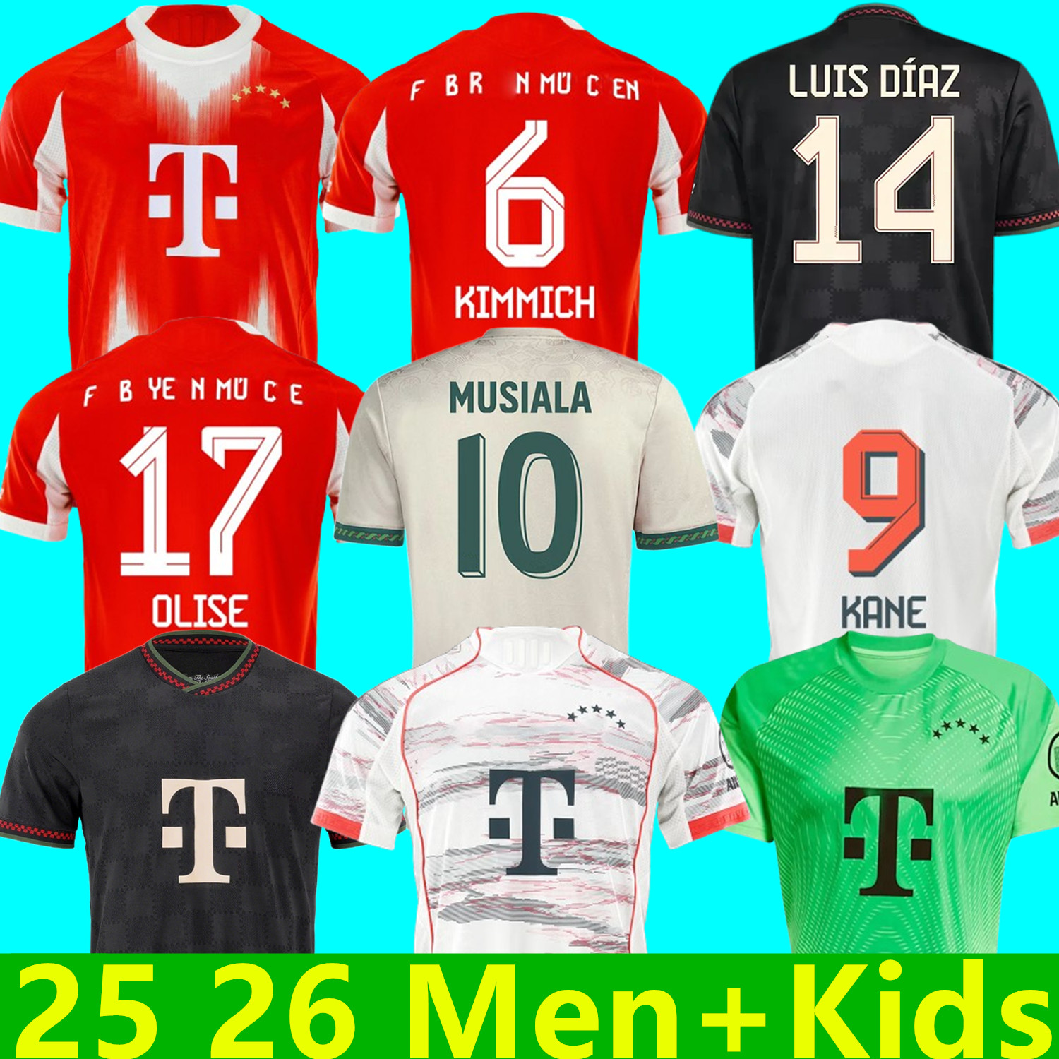 2025 2026 KANE OLISE soccer jerseys SANE KIMMICH UPAMECANO MULLER DAVIES COMAN 25 26 home football shirt GORETZKA DAVIES jersey MUSIALA men kids kit KIMMICH 125th