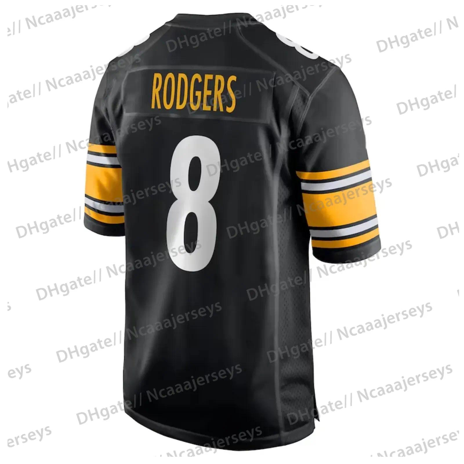 Personalized 8 Aaron Rodgers Will Howard Custom Football Jersey Metcalf WATT Fields Fitzpatrick Wilson Embroidered Letter Number Design33