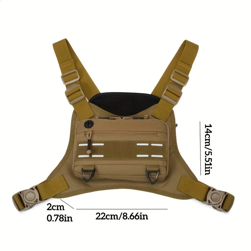 Tactical Vest Chest Bag Camping Backpack CS Rig Airsoft Pouch Holster Molle Men Shoulder Hunting Fishing Cycling Runnin Pouch 250918