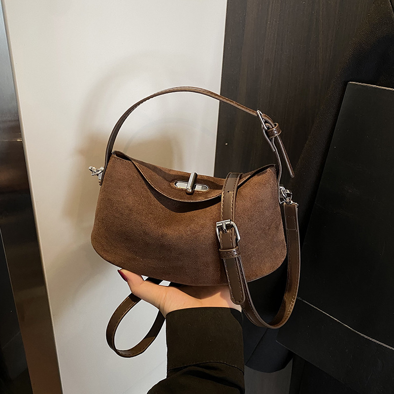 Designer bag free shipping Advanced texture simple shoulder bag for women's autumn new vintage fashion cross body bag black red coffee brown